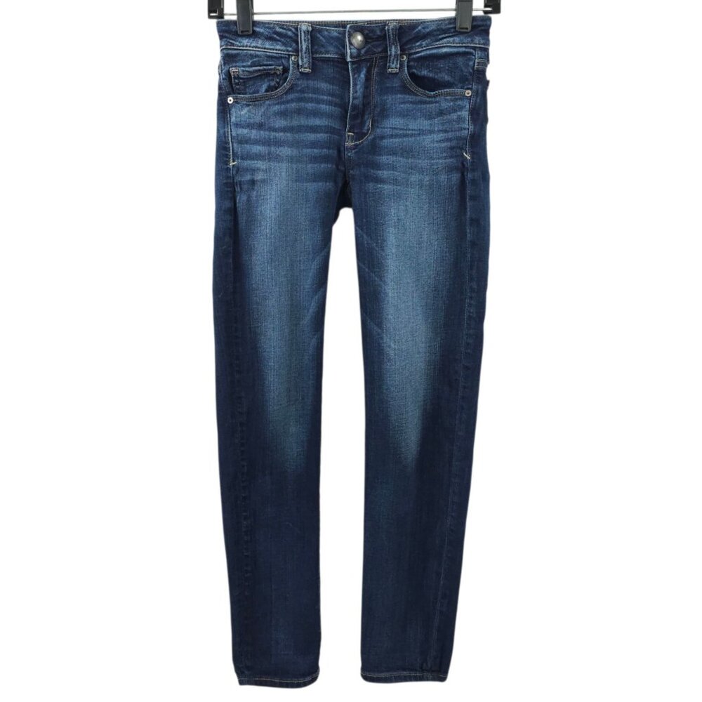 American Eagle AEO Denim Skinny Jeans Womens 00 Short Super Super Stretch Denim
